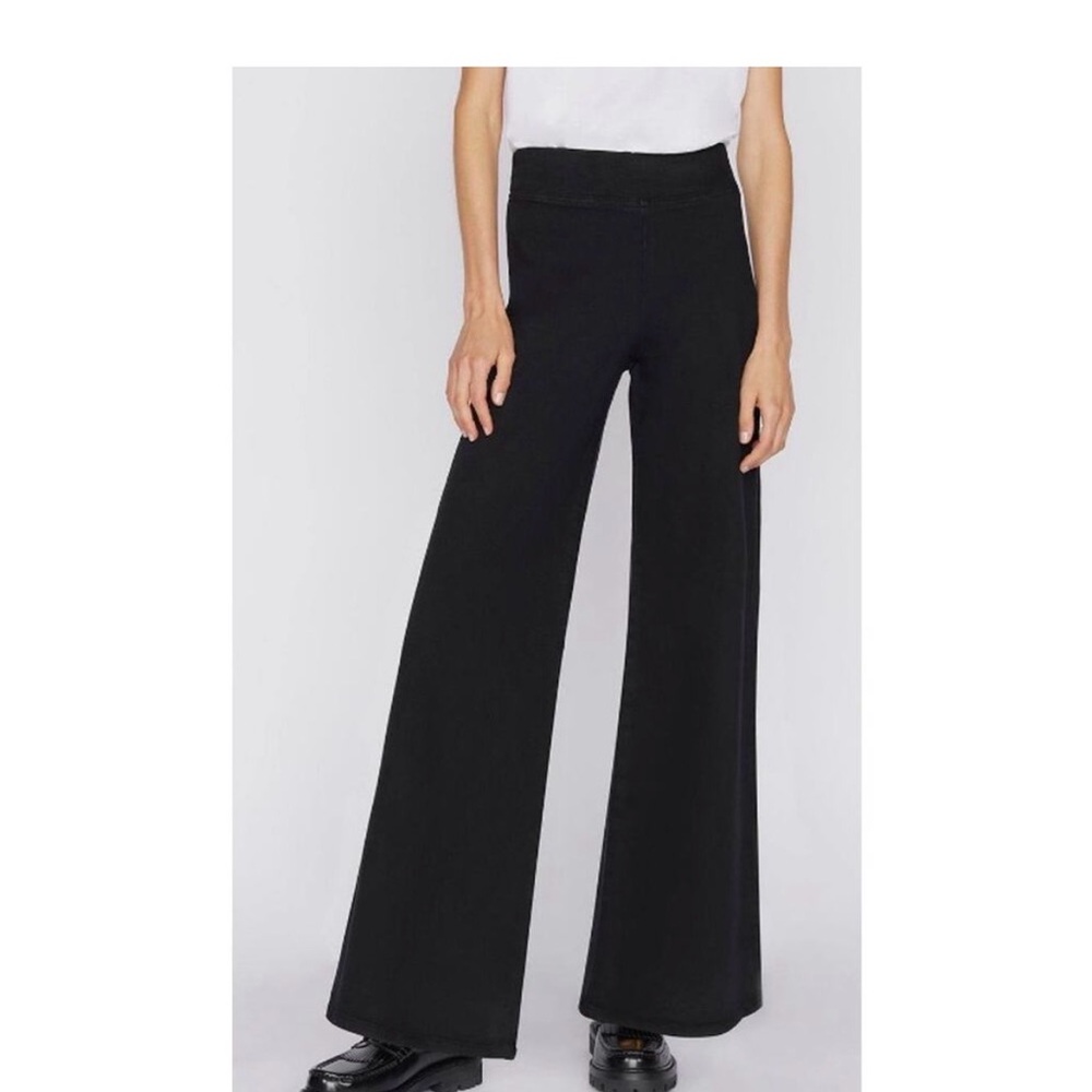 FRAME jet set wide leg black airplane pants